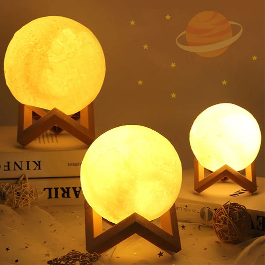 Radiant Lunar Glow 3D Moon Lamp LED Night Light